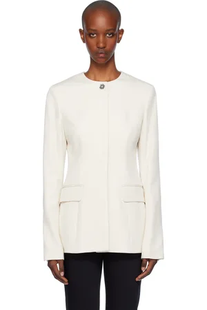 Totême Off-White Collarless Cinched Jacket