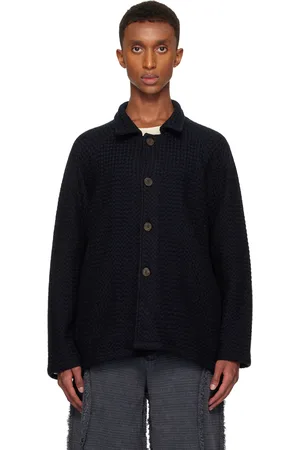 Isa Boulder SSENSE Exclusive Black Chevron Spread Stitch Shirt
