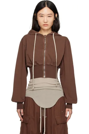 Rick Owens Brown Porterville Tatlin Zipped Hoodie