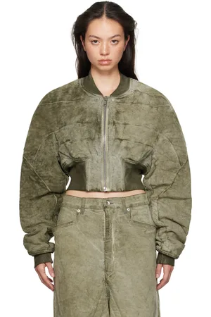 Rick Owens Khaki Porterville Collage Bomber Jacket