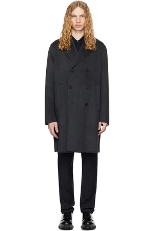 THEORY Black Melton Coat