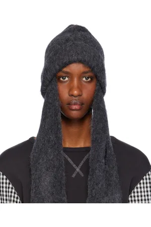 OPEN YY Gray Mohair Scarf Beanie