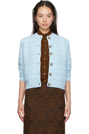 Shushu/Tong Blue Decorative Button Cardigan
