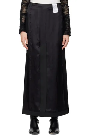 Maison Margiela Black Satin Maxi Skirt