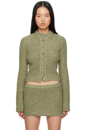 DANIELLE GUIZIO Green Palmyra Knit Cardigan