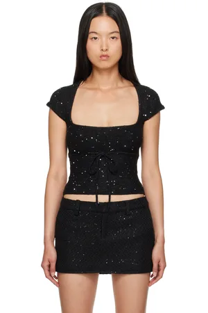 DANIELLE GUIZIO Miki Sequin Knit T-shirt