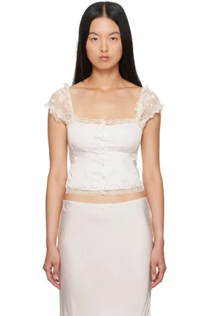 DANIELLE GUIZIO Pink Kahli Lace Top