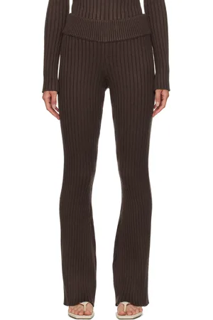 DANIELLE GUIZIO Brown Thalia Rib Lounge Pants