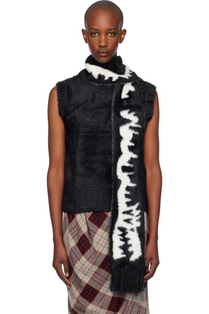 Charles Jeffrey Loverboy Black Fluffy Scarf Vest