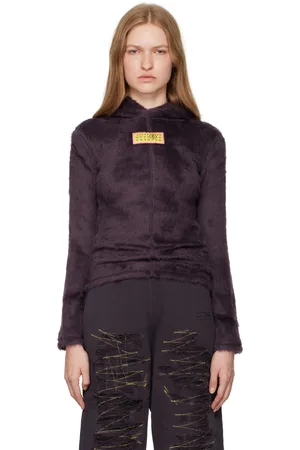 Maison Margiela Purple Furry Jersey Hoodie