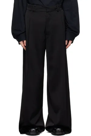DRIES VAN NOTEN Black Broadcloth Trousers