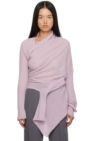 DRIES VAN NOTEN Purple Asymmetric Sweater