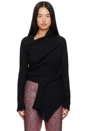 DRIES VAN NOTEN Black Asymmetric Sweater