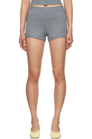 DANIELLE GUIZIO Gray Calesia Knit Shorts