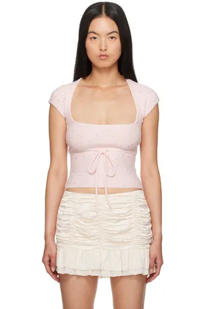DANIELLE GUIZIO Pink Miki Sequin Knit T-shirt