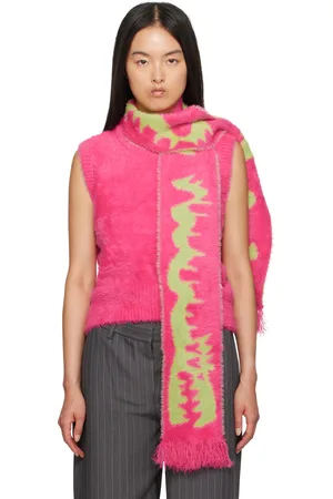 Charles Jeffrey Loverboy Pink Fluffy Scarf Vest
