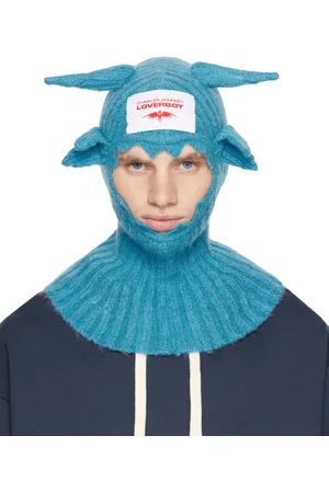 Charles Jeffrey Loverboy Blue Mohair Croco Balaclava
