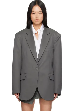 The Frankie Shop Khaki Lyra Oversized Blazer