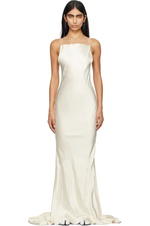 Maison Margiela Off-White Hammered Satin Maxi Dress