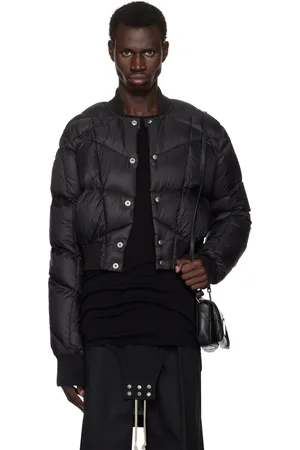 Rick Owens Black Porterville Cropped Flight Down Bomber Jacket