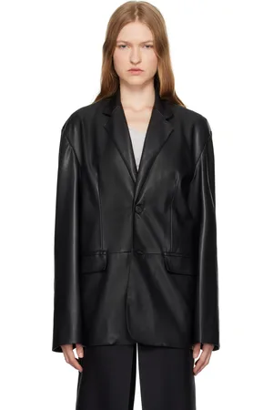 The Frankie Shop Olympia Faux-Leather Blazer