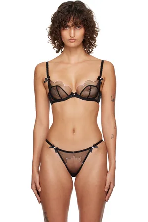 Agent Provocateur Black & Pink Lorna Plunge Underwired Bra