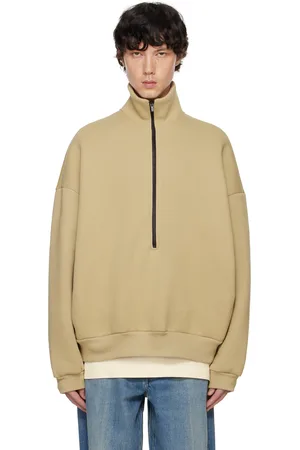 FEAR OF GOD Tan Fleece Half Zip Mockneck Sweatshirt