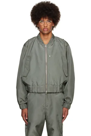 KARMUEL YOUNG Gray Molded Bulk Bomber Jacket