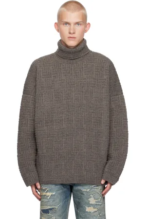 FEAR OF GOD Taupe Wool Jacquard Turtleneck