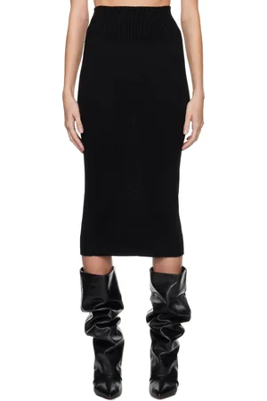 Max Mara Black Melk Midi Skirt