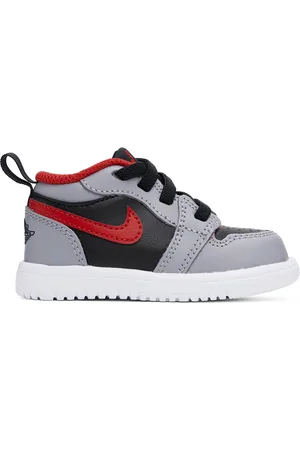 Nike Baby Gray & Black Jordan 1 Low Alt Sneakers