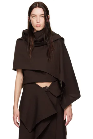 Issey Miyake Burgundy Enclothe Washi & Wool Blouse