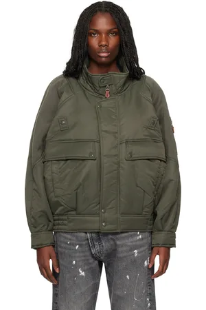R13 Khaki Ribbed Flight Bomber Jacket