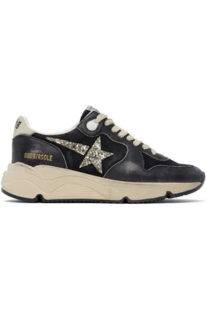 Golden Goose Navy Running Sole Sneakers