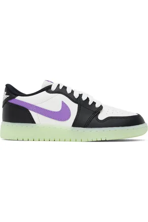 Nike Big Kids White & Black Air Jordan 1 Low Retro Sneakers