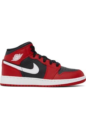 Nike Big Kids Black & Red Air Jordan 1 Mid Sneakers