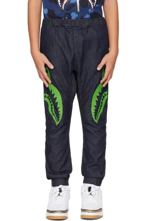 BAPE Kids Navy Shark 8 Oz Denim Jeans