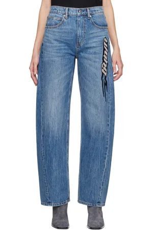 Alexander Wang Indigo Blade Logo-Embroidered Balloon Jeans
