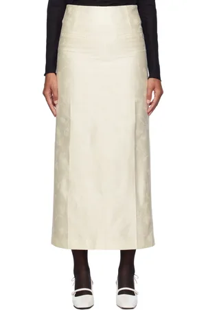 AO Yes Off-White Jacquard Maxi Skirt