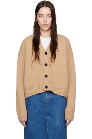 Ami Beige Embossed Ami de Coeur Cardigan