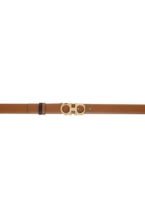 Salvatore Ferragamo Tan & Black Adjustable Gancini Reversible Belt