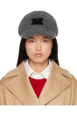 Max Mara Gray Teddy Mélange Fabric Cap