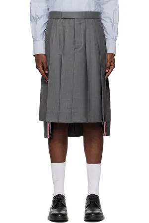 Thom Browne Gray Classic Twill Pleated Skirt