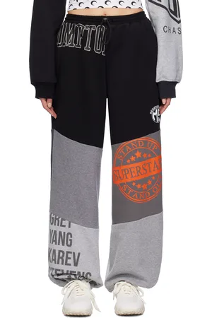 Marine Serre Black Upcycled Graphic Sweatpants