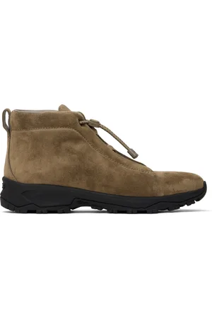 Ermenegildo Zegna Beige Triple Stitch Vetta High-Top Sneakers