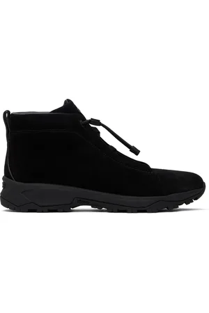 Ermenegildo Zegna Black Triple Stitch Vetta High-Top Sneakers