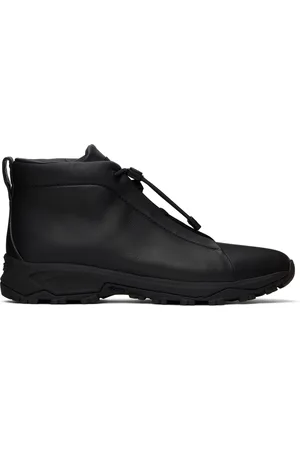 Ermenegildo Zegna Black Triple Stitch High-Top Sneakers