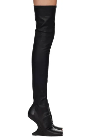 Rick Owens Black Porterville Cantilever 11 Tall Boots