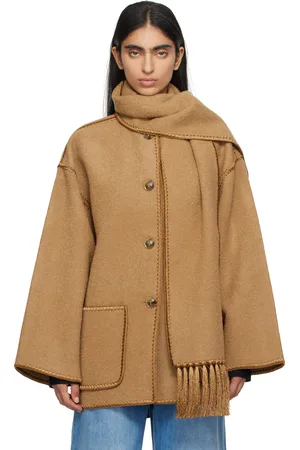 Totême Tan Embroidered Scarf Jacket