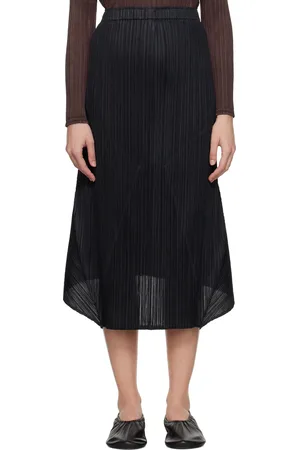 PLEATS PLEASE ISSEY MIYAKE Black Thicker Bottoms 2 Midi Skirt